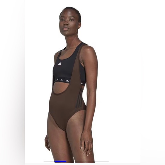 adidas Pants - Adidas Women's Train icons 3-Stripes brown Leotard size large new‎